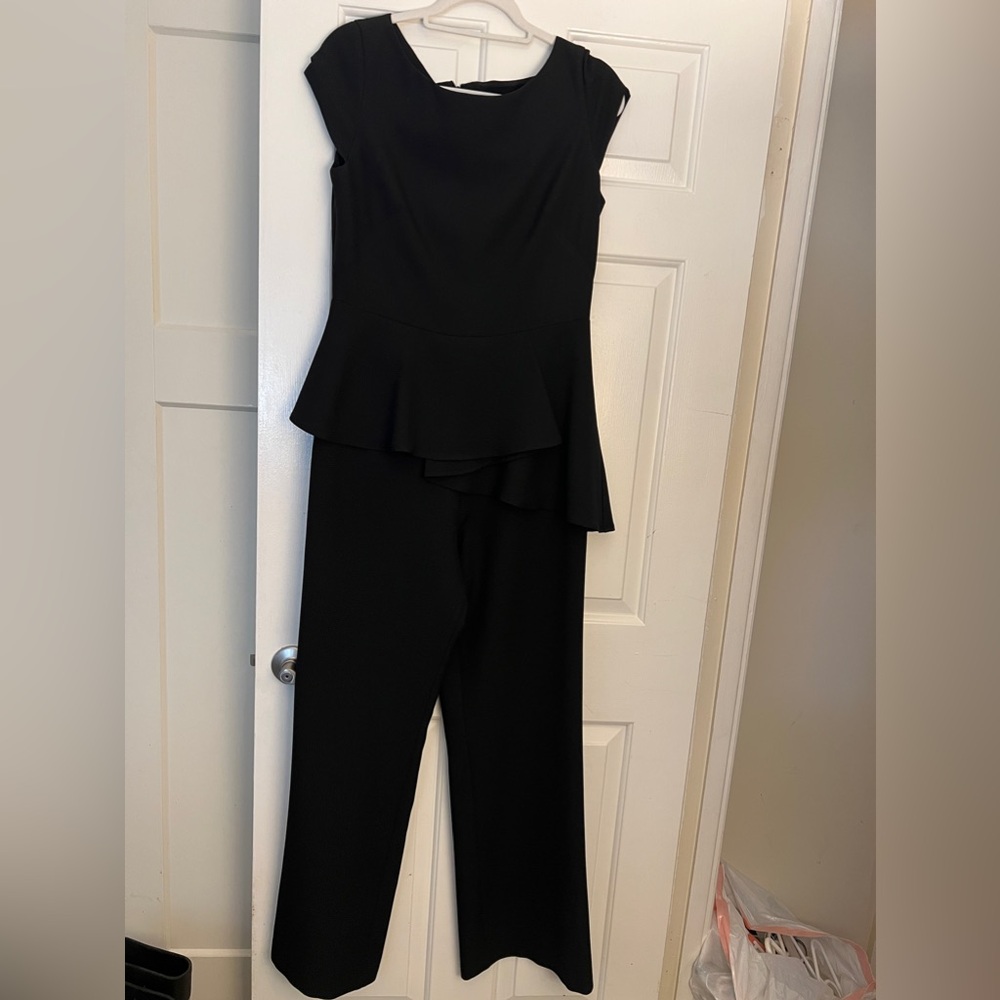 Eliza J Black Peplum Jumpsuit